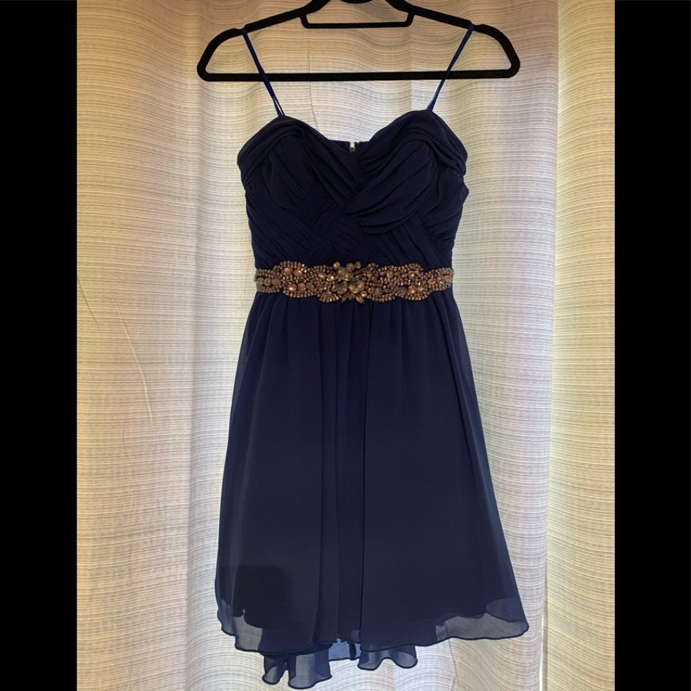Blue rhinestone dress